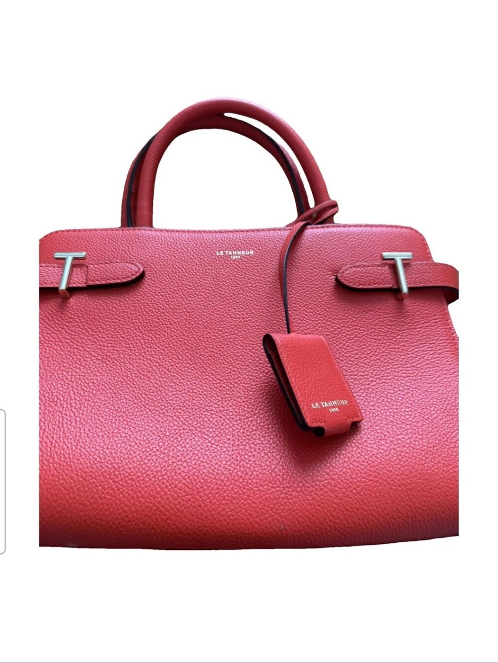 Le Tanneur Emilie Satchel Handbag Purse Red Poppy